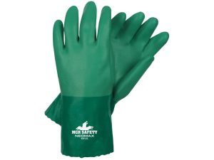 6912L NeoMax 12" Green Neoprene-Dipped Gloves - LG