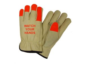 995KOT Cowhide Leather Driver Gloves w/Hi-Vis Fingertips - XL