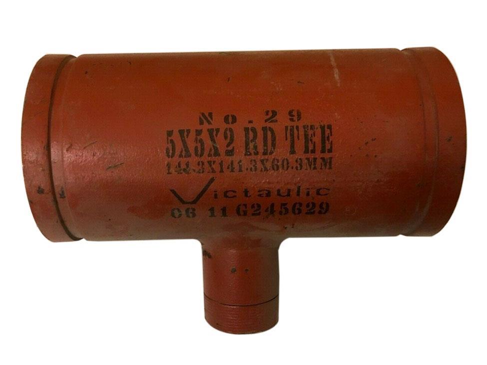 FE99029P60 Style 29T 6 In x 1 In Reducing Tee GRV x MNPT 1 FE99029P60 Style 29T 6 In x 1 In Reducing Tee GRV x MNPT