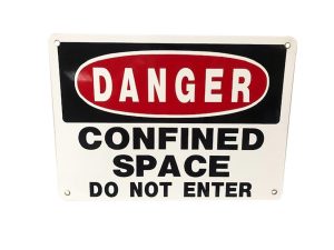 SIGN 10 IN X 14 IN DANGER CONFINED SPACE