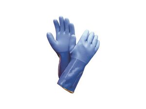 KV660 12 In PowerCoat Chemical-Resistant Kevlar Gloves, Blue- 2XL