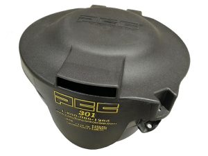 CNTR WASTE 4 IN PLYETHYL BLK RND CS FTGS