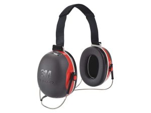 X3B Black/Red Behind-the-Head Earmuffs - 28 dB NRR
