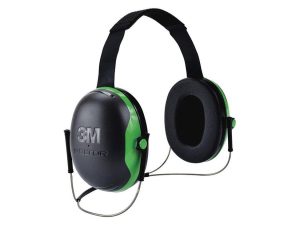 X1B Black/Green Behind-the-Head Earmuffs - 22 dB NRR
