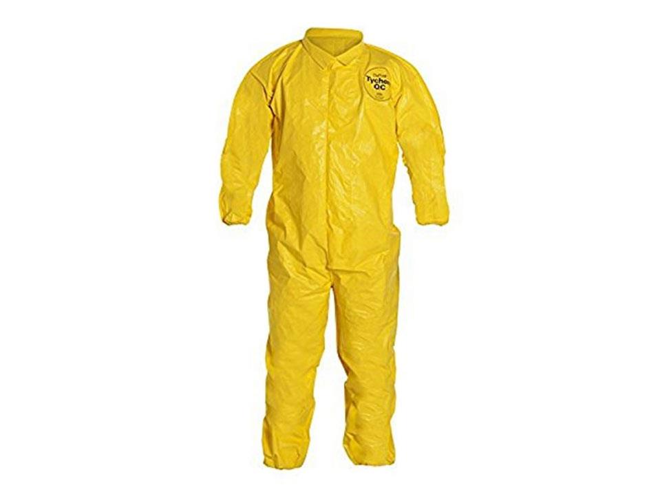 QC125SYLXL001200 Tychem Yellow QC Coverall w/Collar, Elastic Wrists and Ankles, Serged Seam - XL 1 QC125SYLXL001200 Tychem Yellow QC Coverall w/Collar, Elastic Wrists and Ankles, Serged Seam - XL