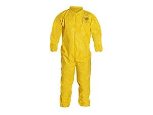 QC125SYL2X001200 Tychem Yellow QC Coverall w/Collar, Elastic Wrists and Ankles, Serged Seam - 2XL
