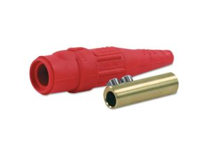 E10128387 Cam-Lok F-Series Single Pole Plug, Double Set Screw, Female, 4/0 Cap., Black