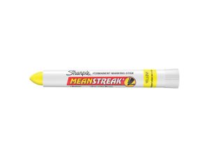 85005 Mean Streak Permenant Marking Stick, Yellow, Broad Tip, Chisel